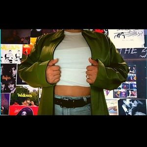 Vintage Green Leather Jacket